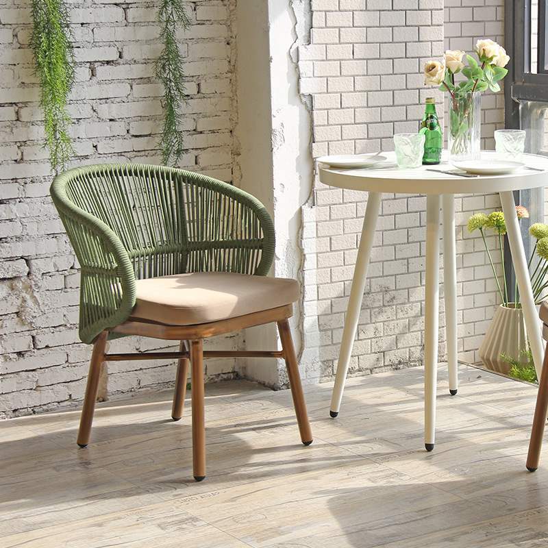 Nordic Simple Coffee Shop Hotel Woven Rope Outdoor Dinner Chair