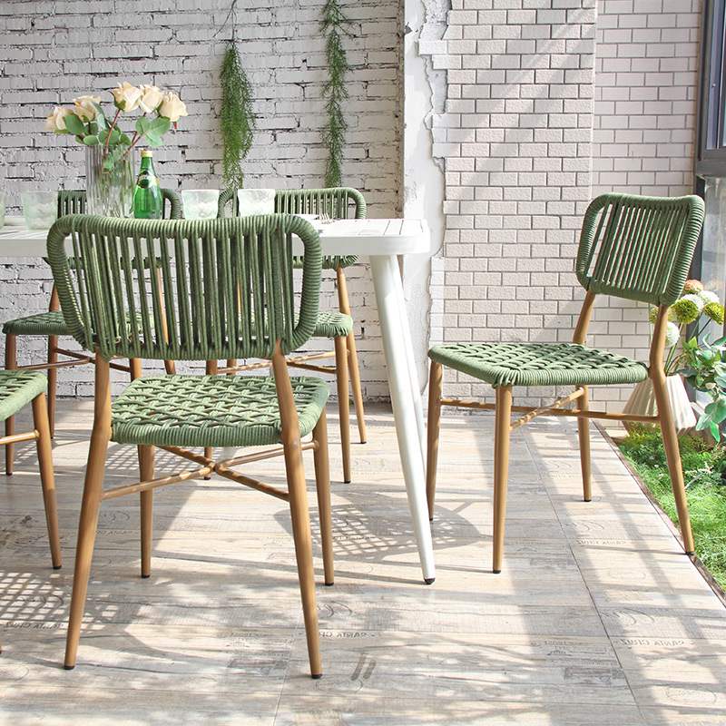 Nordic Outdoor Yard Stacking Weaving Wicker Rope Chair