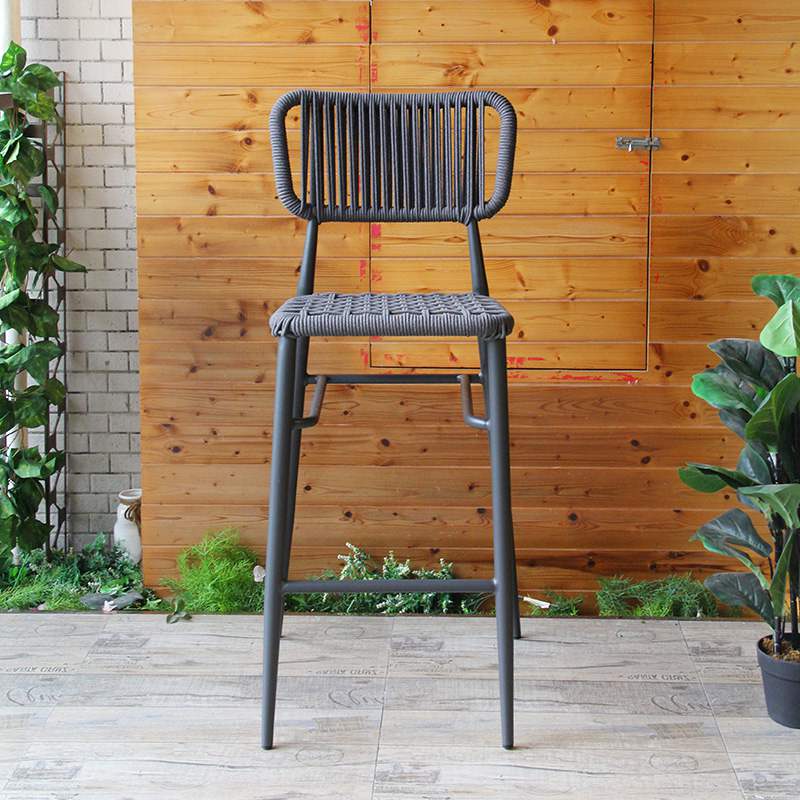 New Arrival Outside Balcony Counter Braided Rope Bar Chair