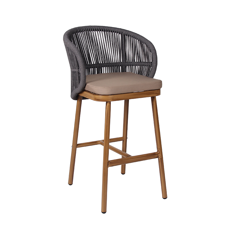 Nordic Style Restaurant Cafe Courtyard Woven Rope Bar Chair