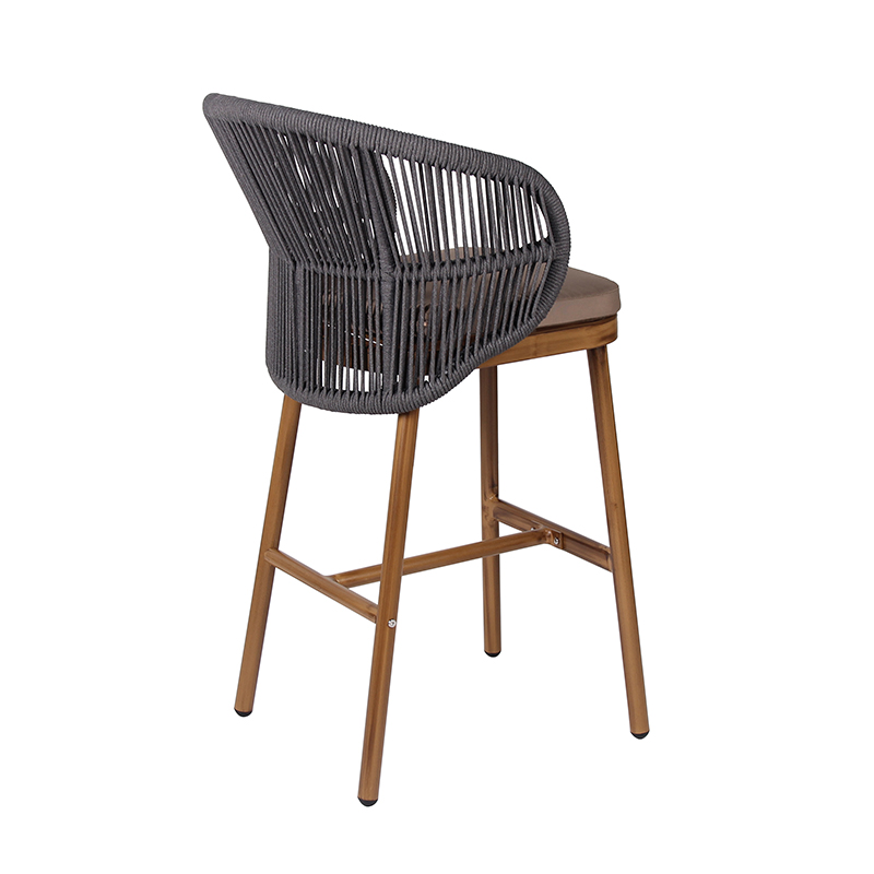 Nordic Style Restaurant Cafe Courtyard Woven Rope Bar Chair