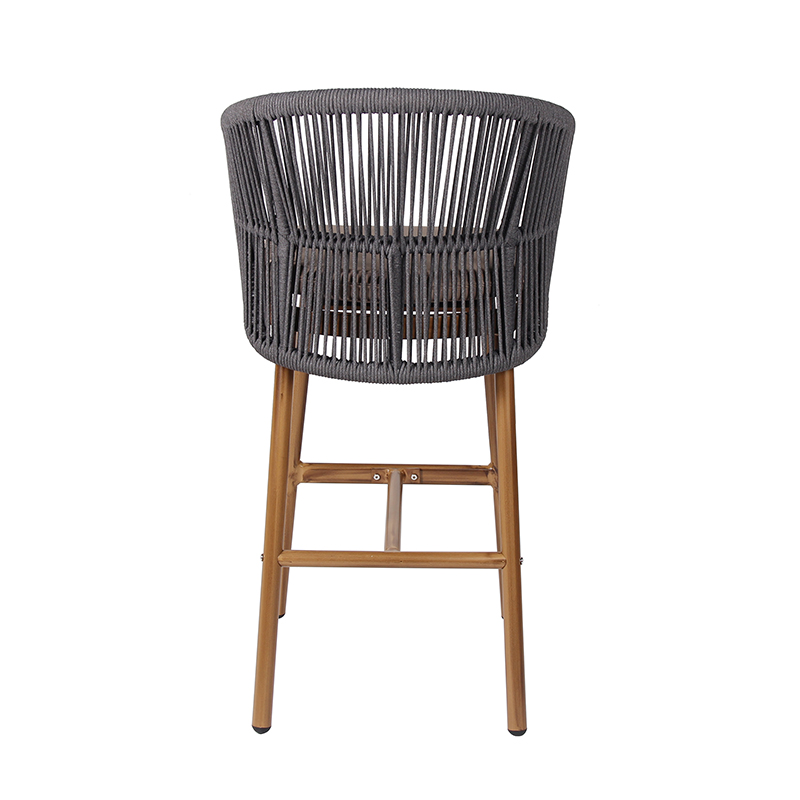 Nordic Style Restaurant Cafe Courtyard Woven Rope Bar Chair