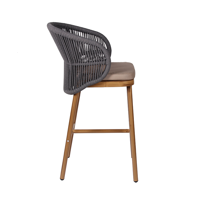 Nordic Style Restaurant Cafe Courtyard Woven Rope Bar Chair