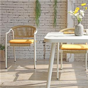 Trendy Outdoor Courtyard Woven Rope Chair With Soft Cushion