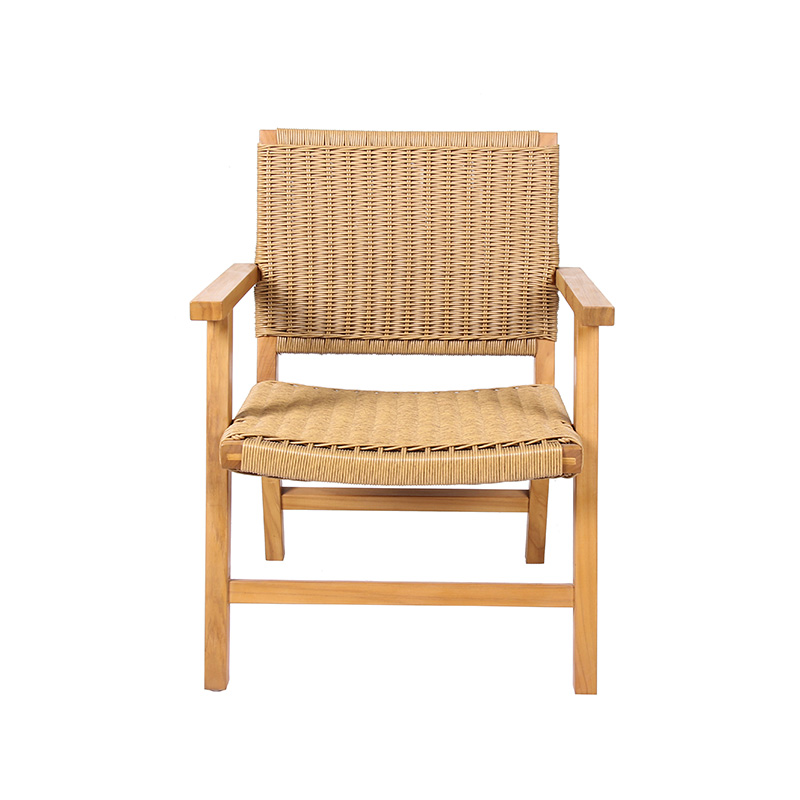 Solid Wood Frame Resort Villa Courtyard Wicker Leisure Chair