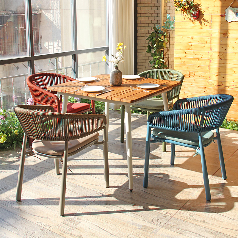 Nordic Şık Kafe Rattan Dokuma Halat Açık Hava Dinlenme Sandalyesi