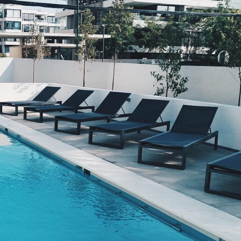 Adjustable Pool Side Teslin Lounge Chair With Aluminum Frame