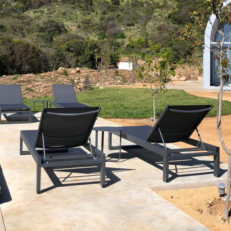 Adjustable Pool Side Teslin Lounge Chair With Aluminum Frame