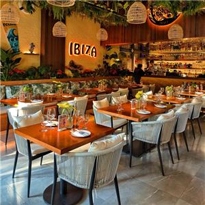 Woven Rope Dining Chairs And Customized Dining Tables For IBIZA Restaurant Bar