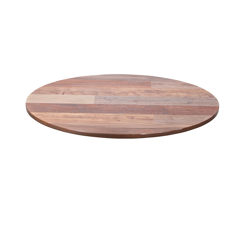 Sturdy Waterproof Wood Texture Circular Resin Table Top