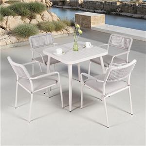 Stackable Aluminum Frame Outdoor Cafe Rope Armchair