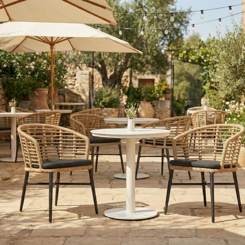 Woven Elements And Rope Details In Outdoor Furniture