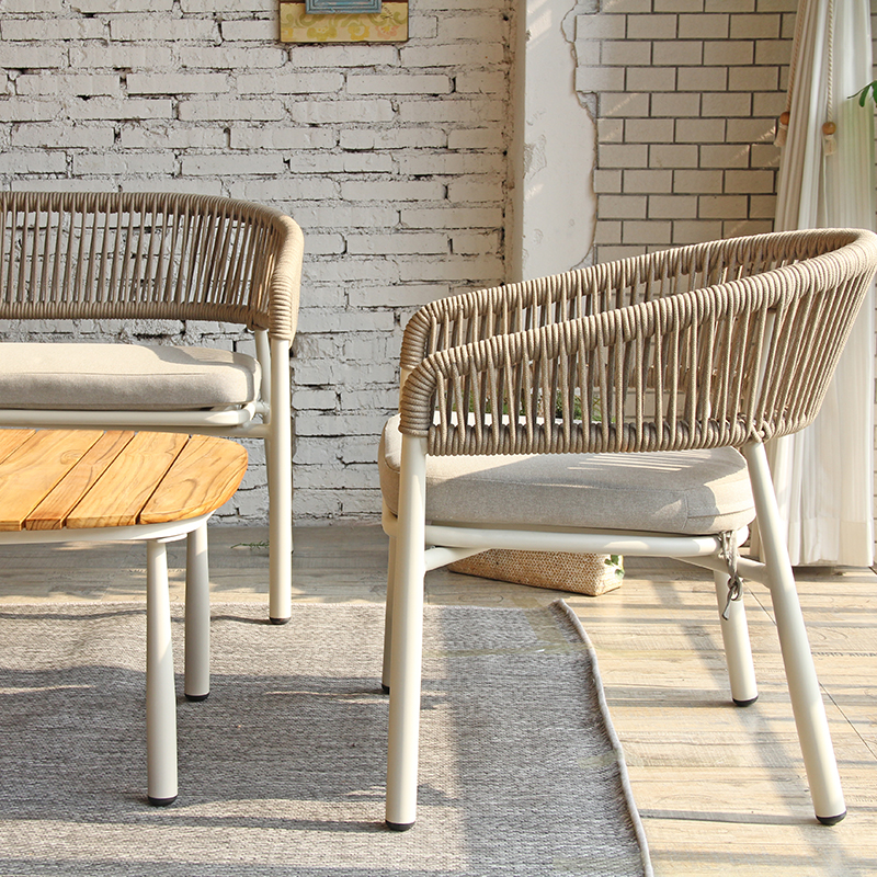 Premium Rope Outdoor Sofa Set With Center Table For Patio Or Garden