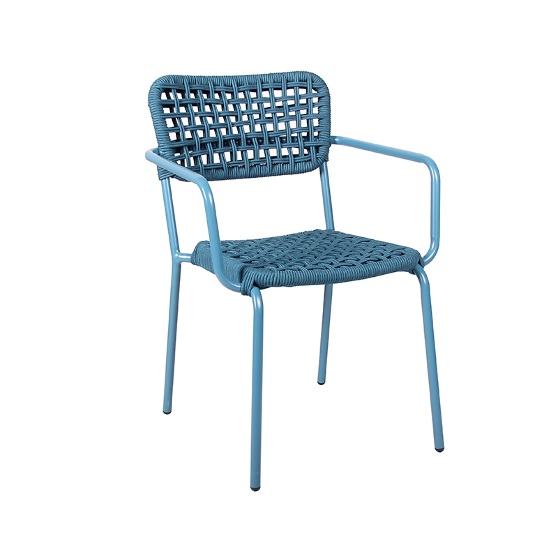 Garden Rope Weaving Chair Aluminum Frame Outdoor Table Dining Set