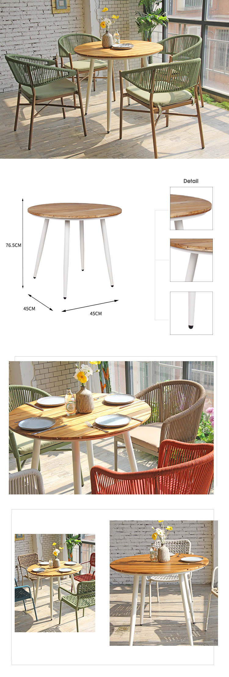 Lightweight Outdoor Round Table Wood Slat Surface Metal Frame (12).jpg