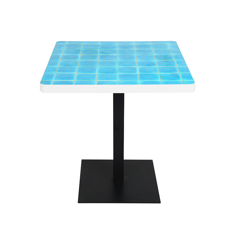 Heavy Duty Blue Square Mosaic Table Top Outdoor Patio Restaurant Cafe Dining Furniture