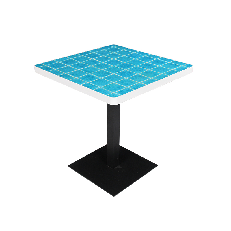 Heavy Duty Blue Square Mosaic Table Top Outdoor Patio Restaurant Cafe Dining Furniture