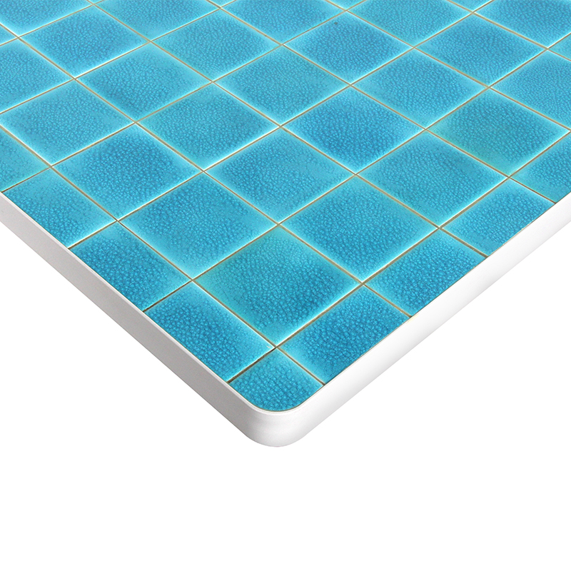 Heavy Duty Blue Square Mosaic Table Top Outdoor Patio Restaurant Cafe Dining Furniture