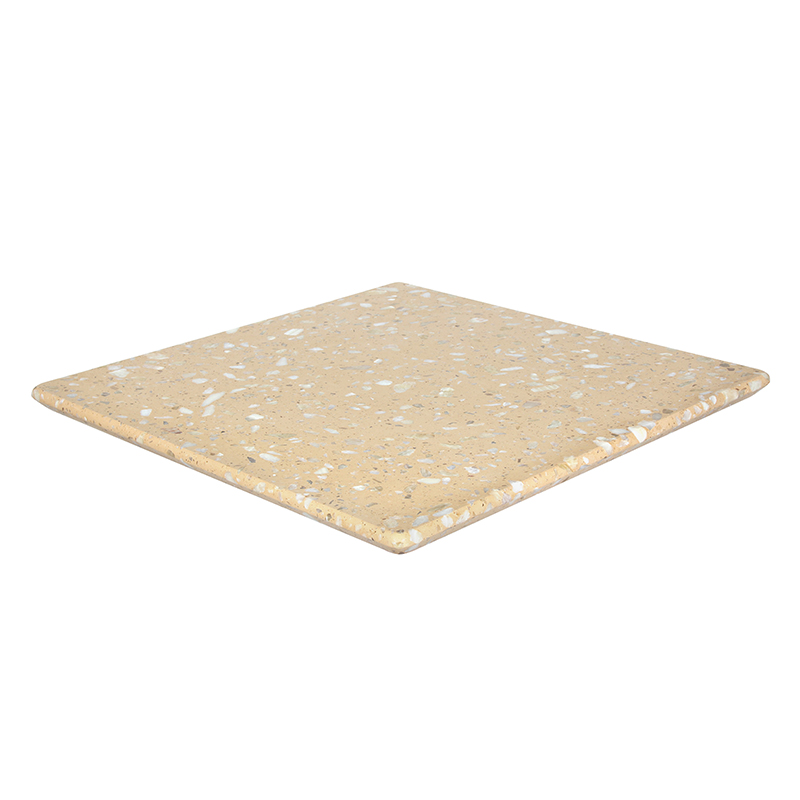 Commercial Retro Style 36mm Thick Beige Terrazzo Stone Table Top For Cafe Patio