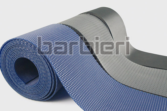 Polyurethane woven patterned conveyor belt