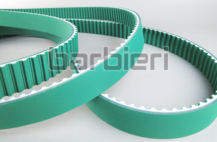 Timing belt with polyamide fabric
