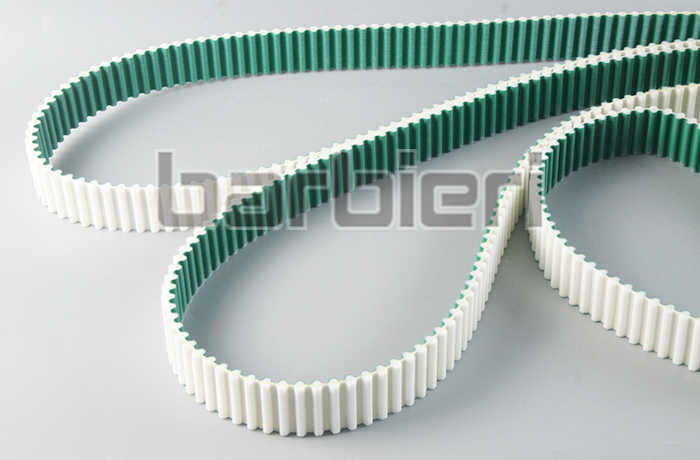 Double sided antisymmetric toothed belt