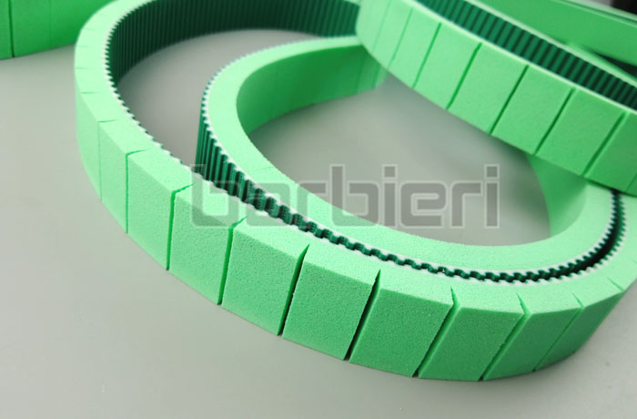 Green sylomer timing belt