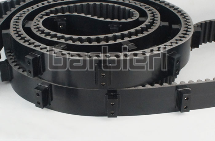 Timing belt with nut profiles
