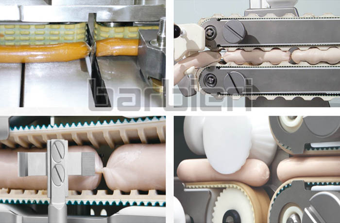 Sausage knotting machine belt