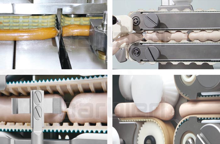 Sausage knotting machine belt