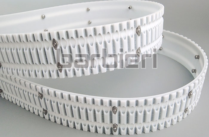 Timing belt with screw holes