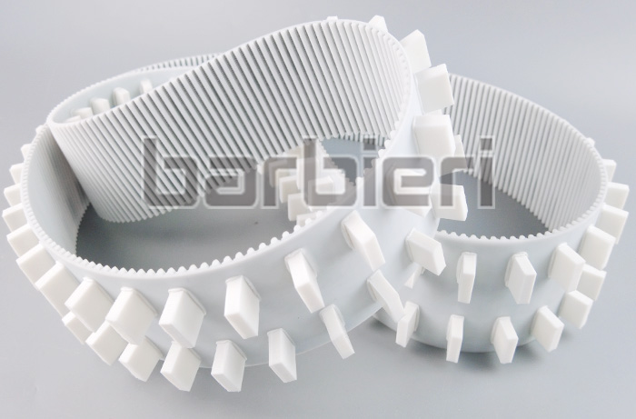 Timing Belt with Dual Rows Fixed Pitch Cleats