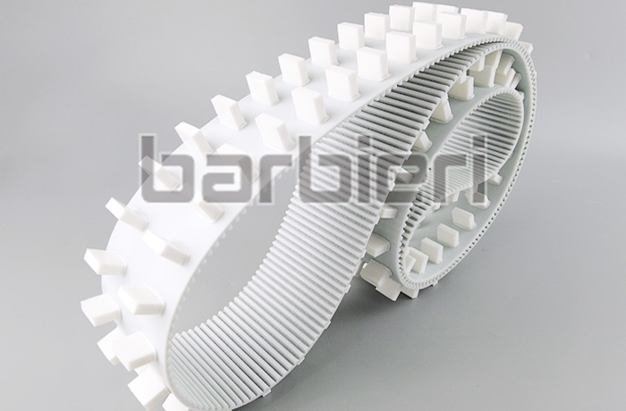 Timing Belt with Dual Rows Fixed Pitch Cleats