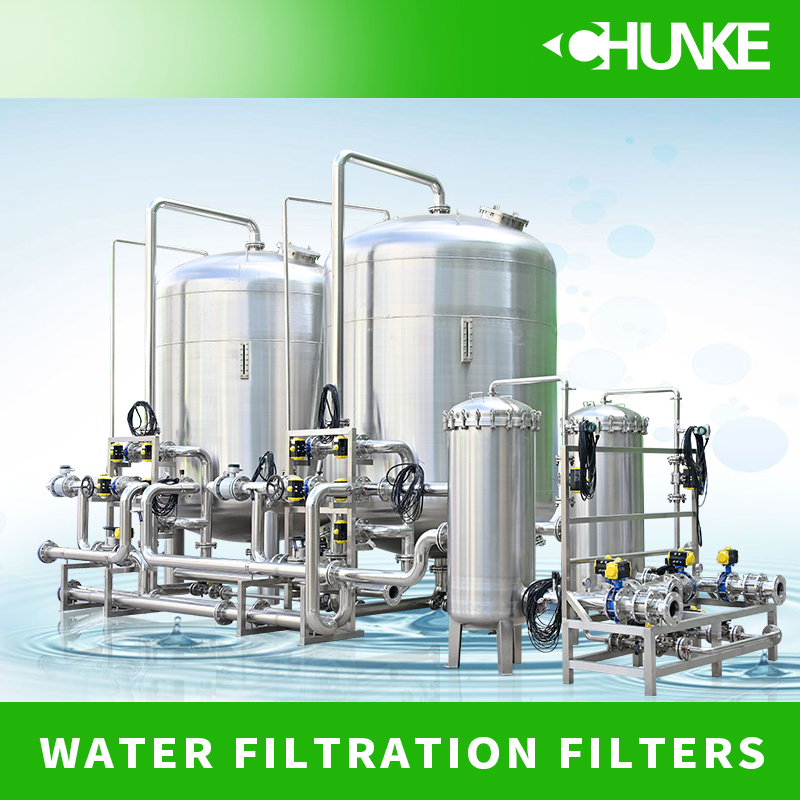 How does an ultrafiltration water treatment system purify small particles and solids in water?