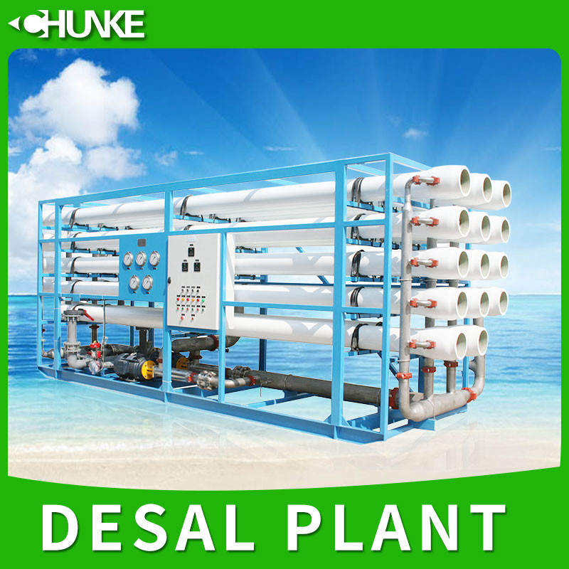 How do seawater desal plants handle high salinity water sources?