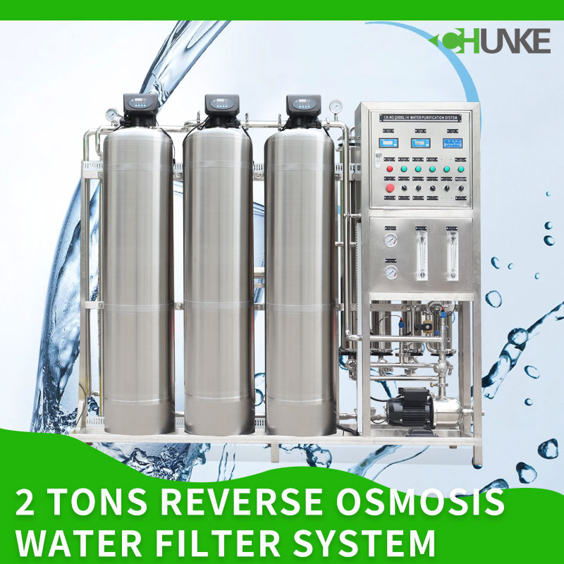 ¿Cuántos litros de agua puede producir un sistema de filtrado de agua por ósmosis inversa de 2 toneladas por día?