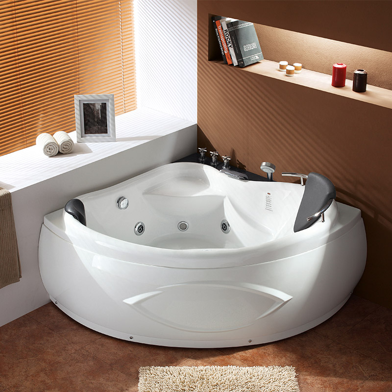 Supply Double Acrylic Corner Jacuzzi Tub With Pillows Wholesale Factory
