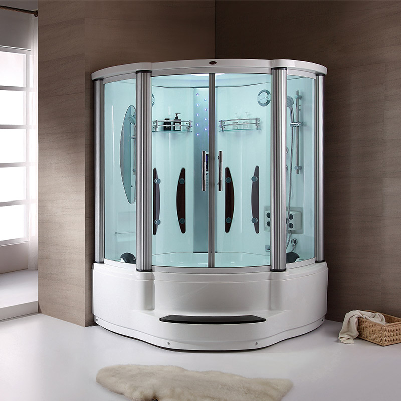 Transparent Glass Jacuzzi Steam Room With Foot Massage