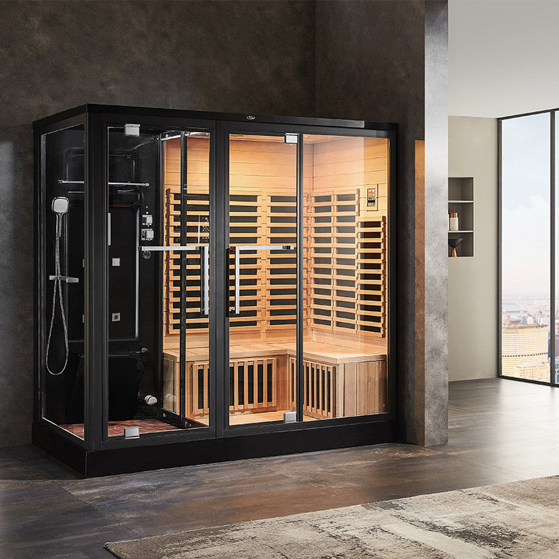 Salle de sauna à vapeur d'ozonation infrarouge multifonctionnelle de pruche d'hôtel