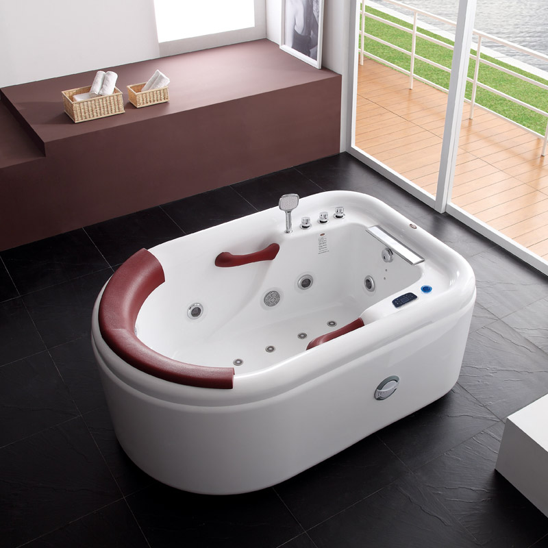 Supply 2 Persons Luxury Jacuzzi Tub With Led Light Bubble Control Panel