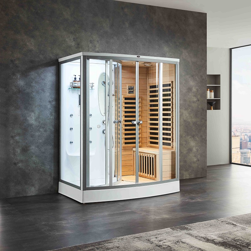 White Acrylic Steam Room combined Far-infrared Sauna with Bluetooth