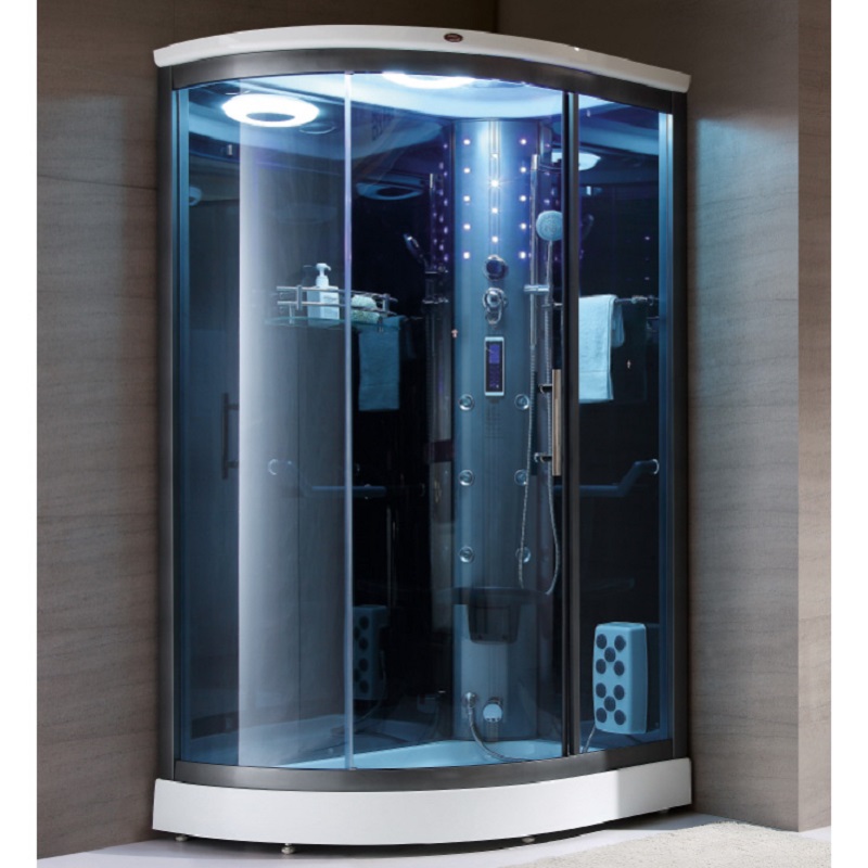 1 Person White and Blue Steam Shower Room with 1100-1300mm Small Size Options and Foot Massage
