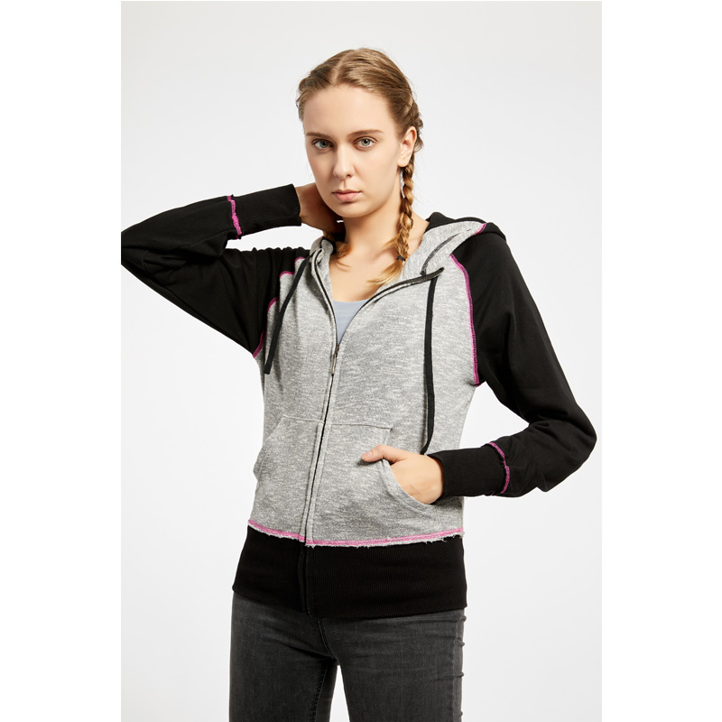 Women's Comfy Zip Up Stretchy Work Out Track Jacket W/Back Pocket