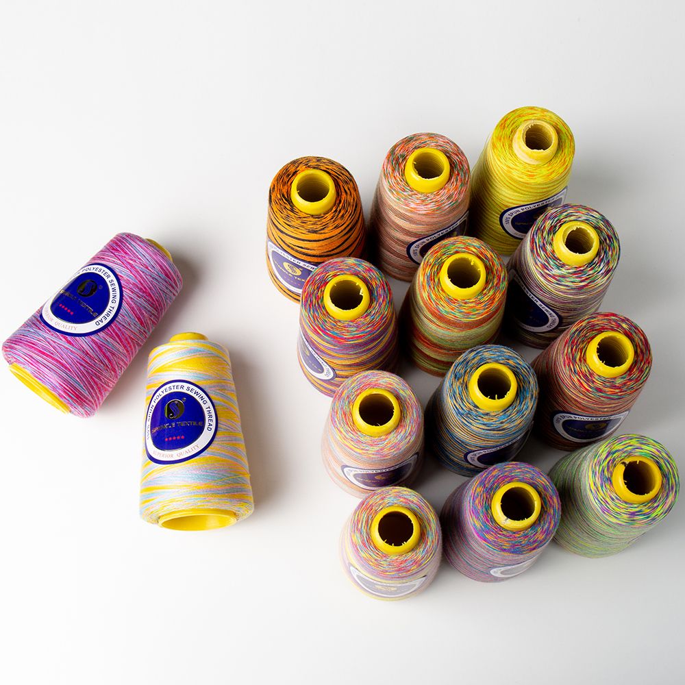 Китай Многоцветная нить для швейной машины 40s / 2 Радуга, производитель
