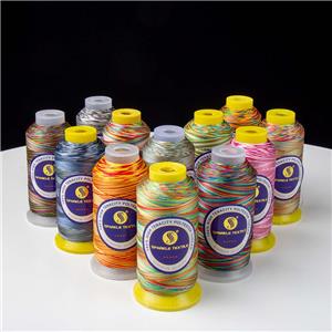 Hilo de poliéster arcoíris multicolor 150D / 300D / 420D / 630D / 840D / 1260D de alta tenacidad para coser productos de cuero