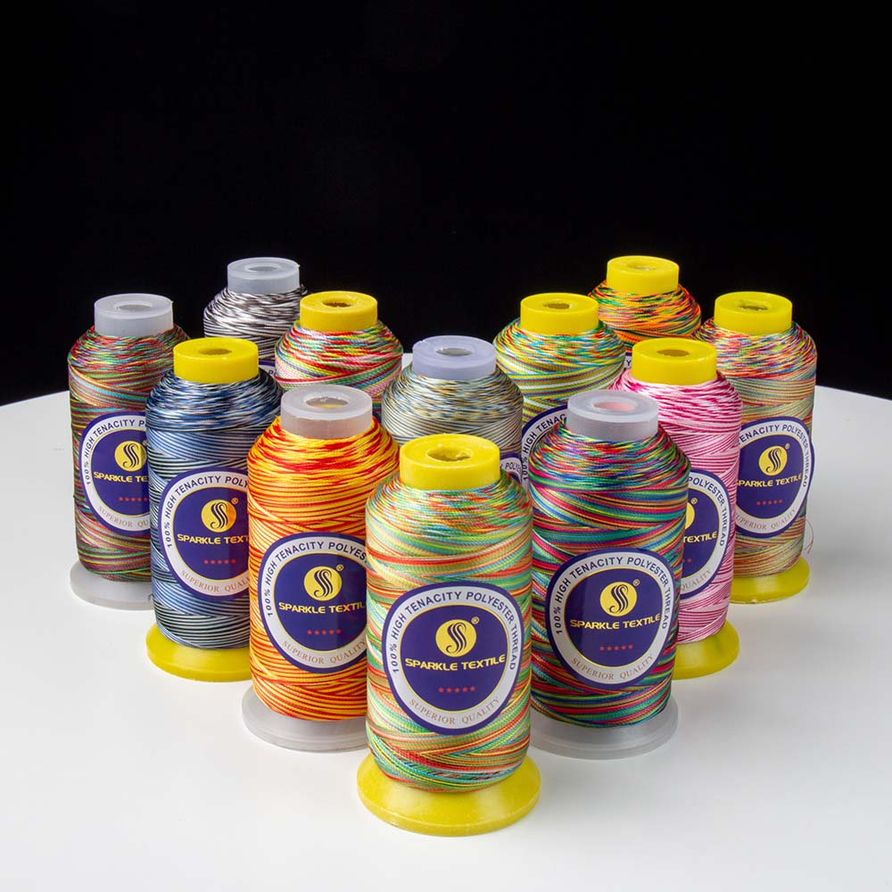 Rainbow Multicolor High Tenacity Thread 100% Polyester Yarn For Sewing And Hand Rope Weaving