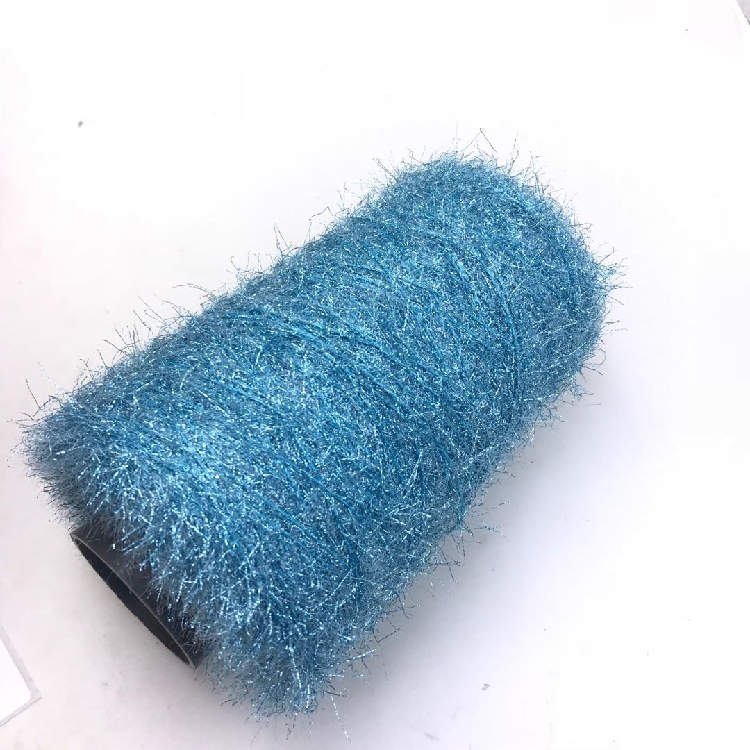Fancy Feather Metallic Eyelash Yarn For Crochet Knitting