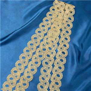 Sparkle Gold Embroidery Retro Style Lace Trim