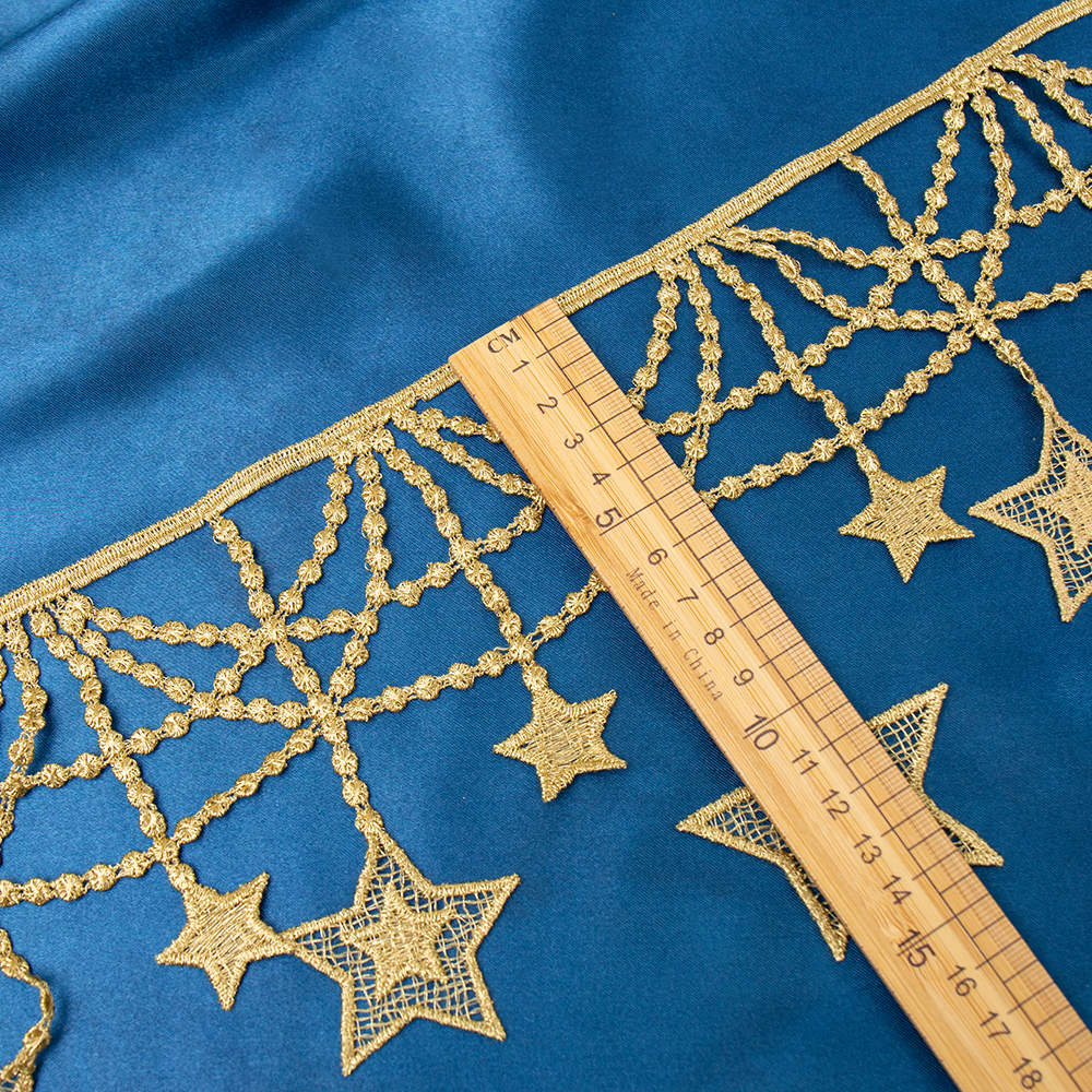Sparkle Gold Embroidery Retro Style Lace Trim