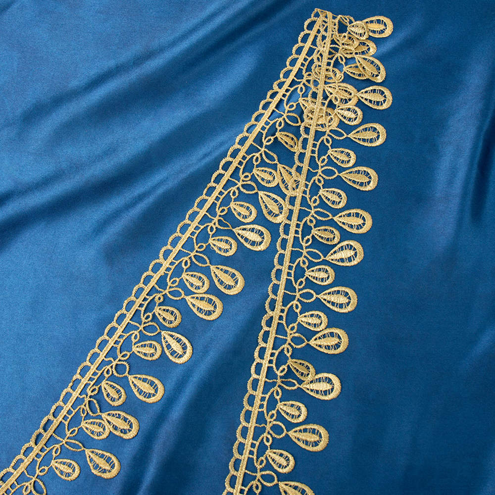 Китай Сверкающая золотая вышивка в стиле ретро с кружевной отделкой, производитель